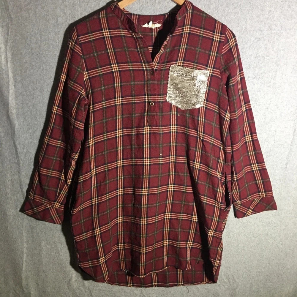 Womens Entro Dress Plaid Sequined Chic Fall Winter Autumn Cottage Core Grunge